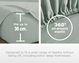 Vintage Washed Microfibre Sheet Set (Sage, Queen) - Top-Down View
