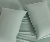 Vintage Washed Microfibre Sheet Set (Sage, Queen) - Rear View