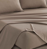 Vintage Washed Microfibre Sheet Set (Truffle, Queen) - Side View