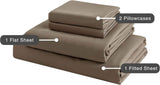 Vintage Washed Microfibre Sheet Set (Truffle, Queen) - Rear View