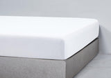 100% Jersey Cotton Soft Stretchy Breathable Fitted Sheet - White - King Size - Front View