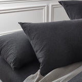 100% Jersey Cotton Quilt Cover Set - Black Marble - King - Side View