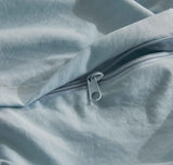 Vintage Washed Microfibre Quilt Cover Set (Blue, King) - 45-Degree Angle