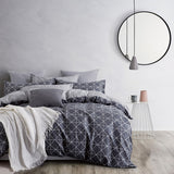 100% Cotton Reversible Quilt Cover Set - Manhattan - King Size - 45-Degree Angle