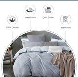 100% Cotton Nathan Reversible Printed Quilt Cover Set - King Size - Side View