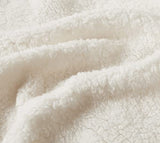 2-in-1 Teddy Sherpa Quilt Cover Set (Navy Blue, King) - Close-Up Angle