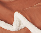 2-in-1 Teddy Sherpa Quilt Cover Set (King Size - Terracotta) - Top-Down View