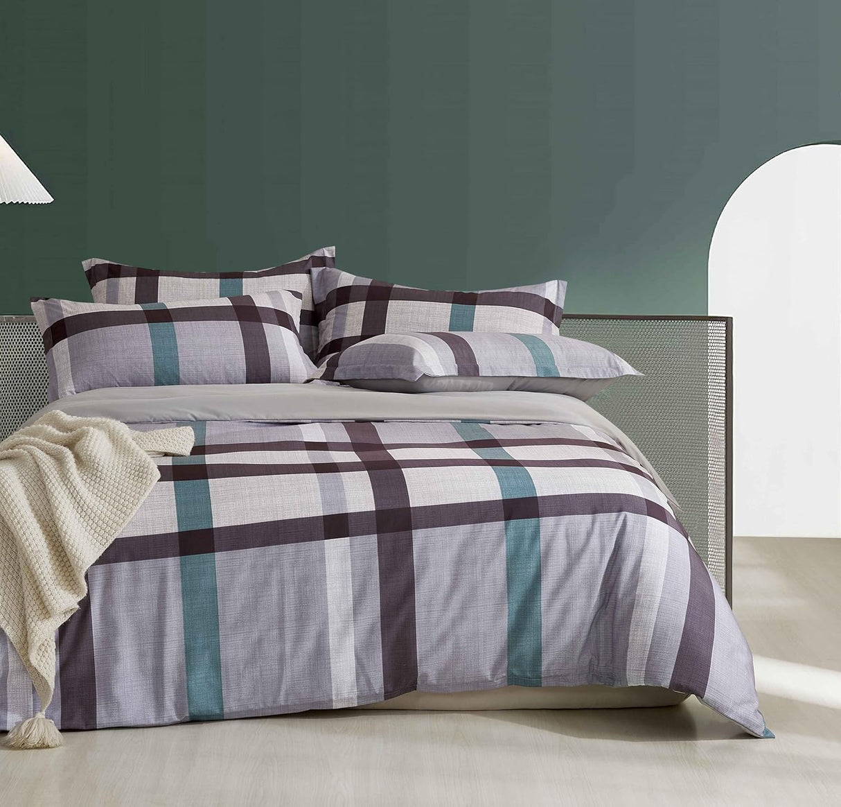 Print Microfibre Quilt Cover Set - Ultra Soft with Zipper Closure (Stanley, King Size)