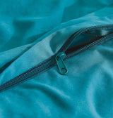 Vintage Washed Microfibre Quilt Cover Set (Teal, King) - Side View