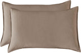 Vintage Washed Microfibre Quilt Cover Set (Truffle, King) - Close-Up Angle