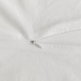 100% Cotton Vintage Washed Bed Quilt Cover Set - White - King Size - Rear View