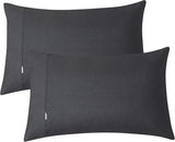 Vintage Washed 100% Cotton Sheet Set with 2 Pillowcases - Charcoal - King Size - Top-Down View