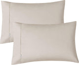Vintage Washed 100% Cotton Sheet Set with 2 Pillowcases - Natural - King Size - Side View