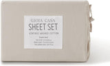 Vintage Washed 100% Cotton Sheet Set with 2 Pillowcases - Natural - King Size - 45-Degree Angle