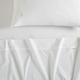 Vintage Washed 100% Cotton Sheet Set with 2 Pillowcases - White - King Size - Front View
