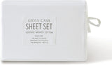 Vintage Washed 100% Cotton Sheet Set with 2 Pillowcases - White - King Size - 45-Degree Angle