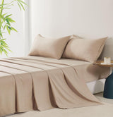 Bamboo Microfibre Sheet Set - Linen - King - Front View