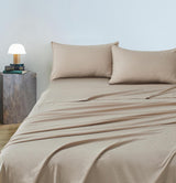 Vintage Washed Microfibre Sheet Set with 2 Pillowcases - Linen - King - Front View