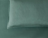 Bamboo Microfibre European Pillowcase x2 (one pair) - Green - Side View