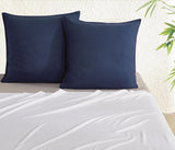 Bamboo Microfibre European Pillowcase x2 (one pair) - Navy - Top-Down View