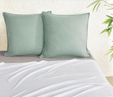 Bamboo Microfibre European Pillowcase x2 (one pair) - Sage Green - Front View