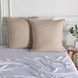 Vintage Washed Microfibre European Pillowcases - Set of 2 Luxurious European Pillow Covers - Linen - Front View