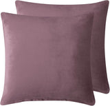 Teddy Sherpa Twin-Pack European Pillowcases - Soft Reversible Velvet & Sherpa Cushion Covers - Machine Washable with Zipper Closure -  65x65cm - Mauve - Front View