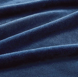 Teddy Sherpa Twin-Pack European Pillowcases - Soft Reversible Velvet & Sherpa Cushion Covers - Machine Washable with Zipper Closure -  65x65cm - Navy Blue - Rear View