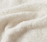 Teddy Sherpa Twin-Pack European Pillowcases - Soft Reversible Velvet & Sherpa Cushion Covers - Machine Washable with Zipper Closure -  65x65cm - Navy Blue - Close-Up Angle