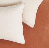 Teddy Sherpa Twin-Pack European Pillowcases - Soft Reversible Velvet & Sherpa Cushion Covers - Machine Washable with Zipper Closure -  65x65cm - Terracotta - Top-Down View