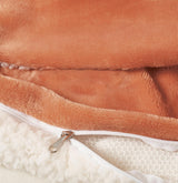 Teddy Sherpa Twin-Pack European Pillowcases - Soft Reversible Velvet & Sherpa Cushion Covers - Machine Washable with Zipper Closure -  65x65cm - Terracotta - Low Angle