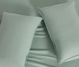 Vintage Washed Microfibre King Pillowcases - Ultra Soft & Skin-Friendly - Set of 2 - 50cm x 90cm (Sage) - Front View