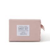 Vintage Washed 100% Cotton Soft Breathable Sheet Set - Pink - King Single - 45-Degree Angle