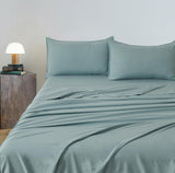 Vintage Washed Microfibre Sheet Set with 1 Pillowcase - Seafoam - King Single - Front View