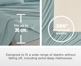 Vintage Washed Microfibre Sheet Set with 1 Pillowcase - Seafoam - King Single - 45-Degree Angle