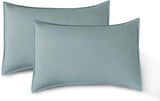 Vintage Washed Microfibre Sheet Set with 1 Pillowcase - Seafoam - King Single - Close-Up Angle