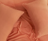 Vintage Washed Microfibre Sheet Set with 1 Pillowcase - Terracotta - King Single - Top-Down View