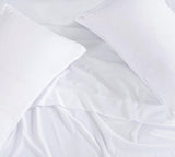 Vintage Washed Microfibre Sheet Set with 1 Pillowcase - White - King Single - Top-Down View