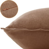 Linen Cushion Covers - 30% Linen 70% Cotton Blend, Soft & Breathable with Hidden Zipper Design - Cocoa Brown, 30cm x 50cm (Twin Pack) - Side View