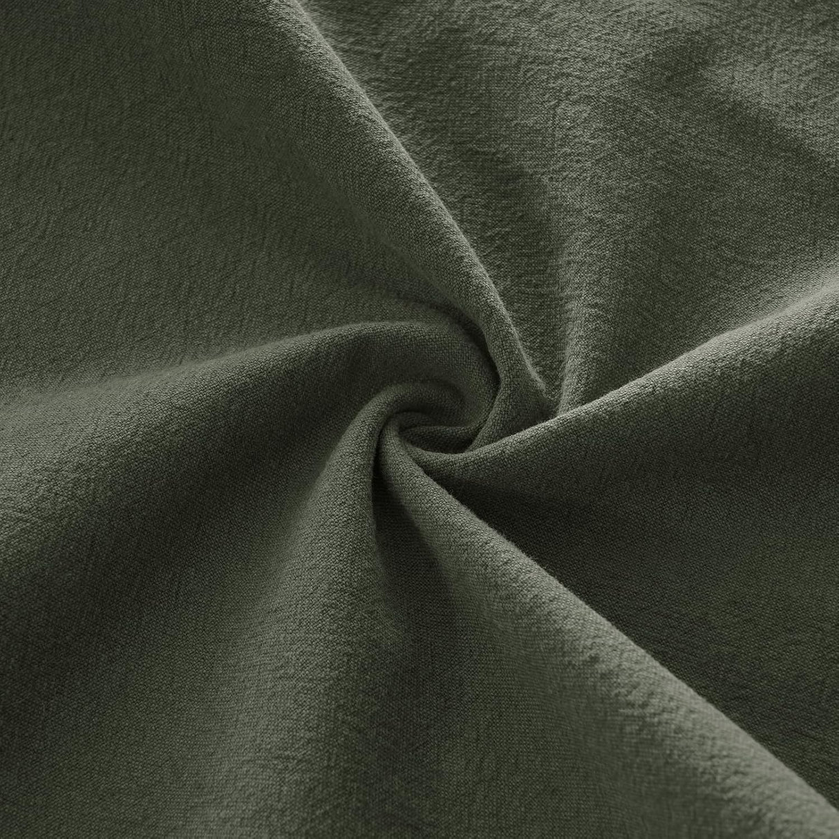 Linen Cushion Covers - 30% Linen 70% Cotton Blend, Soft & Breathable with Hidden Zipper Design - Khaki Green, 45cm x 45cm (Twin Pack)