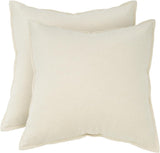 Linen Cushion Covers - 30% Linen 70% Cotton Blend, Soft & Breathable with Hidden Zipper Design - Linen, 45cm x 45cm (Twin Pack) - Front View