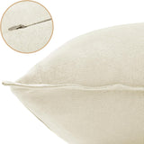 Linen Cushion Covers - 30% Linen 70% Cotton Blend, Soft & Breathable with Hidden Zipper Design - Linen, 45cm x 45cm (Twin Pack) - Side View