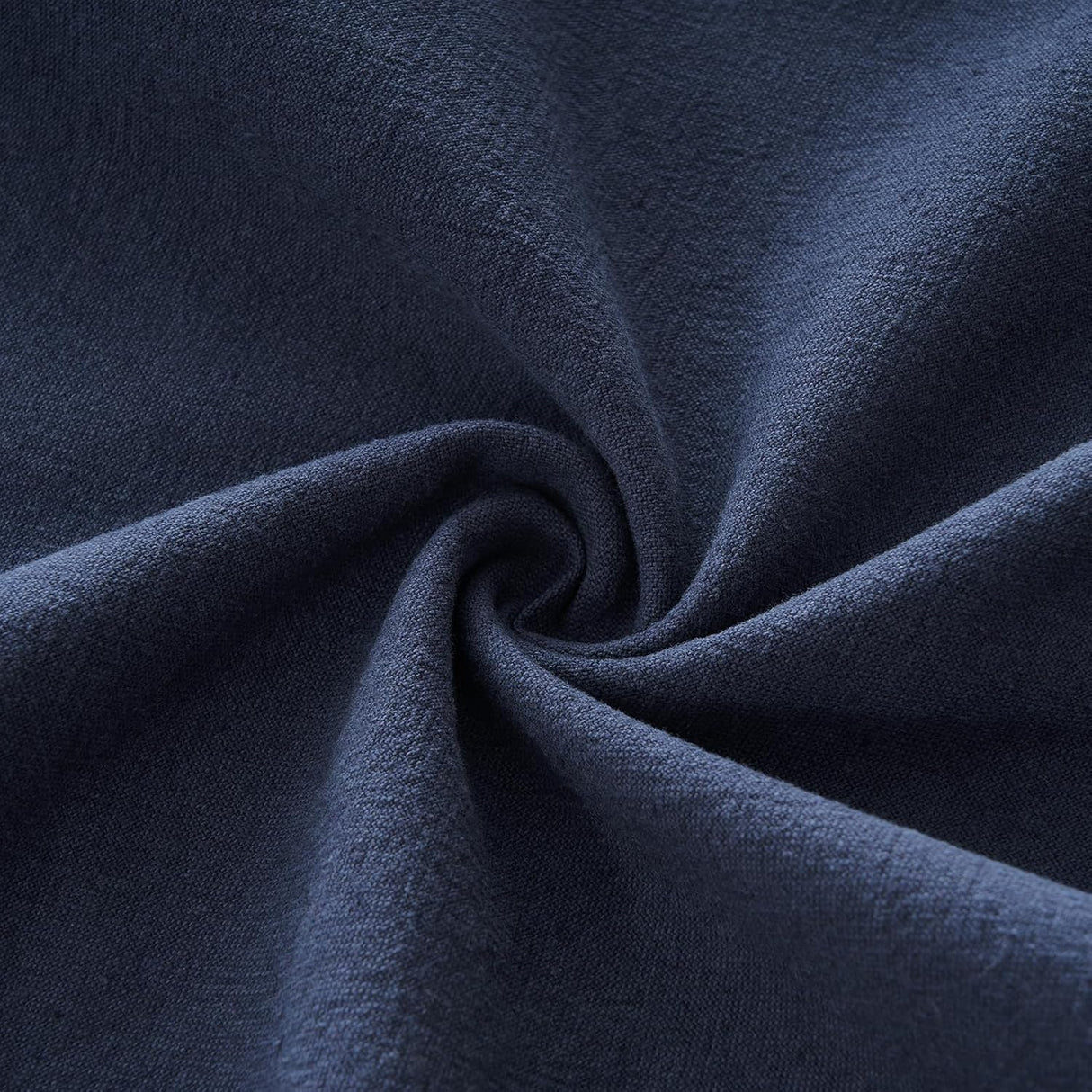 Linen Cushion Covers - 30% Linen 70% Cotton Blend, Soft & Breathable with Hidden Zipper Design - Navy Blue, 30cm x 50cm (Twin Pack)