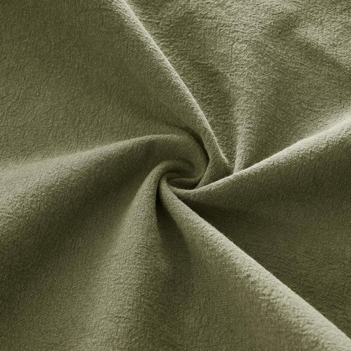 Linen Cushion Covers - 30% Linen 70% Cotton Blend, Soft & Breathable with Hidden Zipper Design - Olive Green, 30cm x 50cm (Twin Pack)