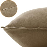 Linen Cushion Covers - 30% Linen 70% Cotton Blend, Soft & Breathable with Hidden Zipper Design - Tan, 30cm x 50cm (Twin Pack) - Side View