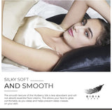 Luxury Pillowcase - 100% Pure Mulberry Silk on Both Sides - Black - Rear View