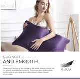 Luxury Pillowcase - 100% Pure Mulberry Silk on Both Sides - Dark Purple - Rear View