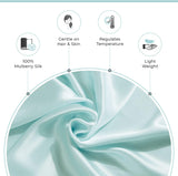 Luxury Pillowcase - 100% Pure Mulberry Silk on Both Sides - Sage Green - Side View