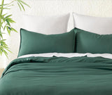 Bamboo Microfibre Quilt Cover Set - Green - Super King - Front View