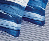 Print Microfibre Quilt Cover Set - Ultra Soft with Zipper Closure (Ethan, Super King Size) - Front View